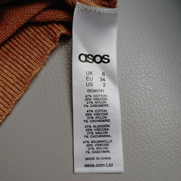 ASOS Maternity camel sweater with ruffle shoulder detail, SZ 2 (US), pt cashmere - Picture 4 of 4